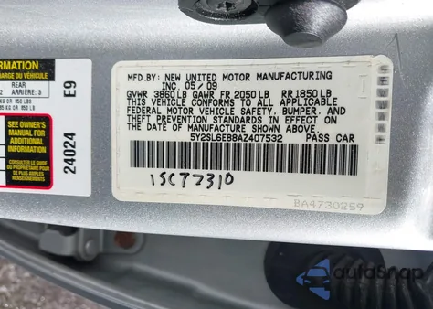 2010 Pontiac Vibe from USA, damaged, VIN 5Y2SL6E88AZ407532